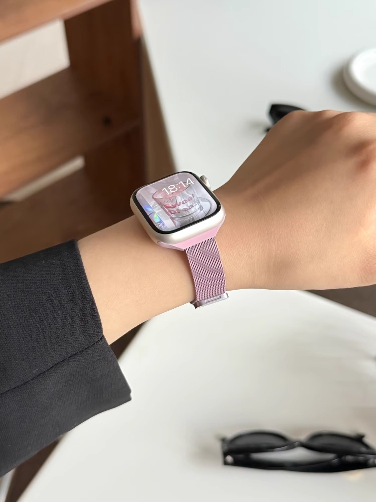 アップルウォッチバンド メッシュ編み込みステンレスバンド