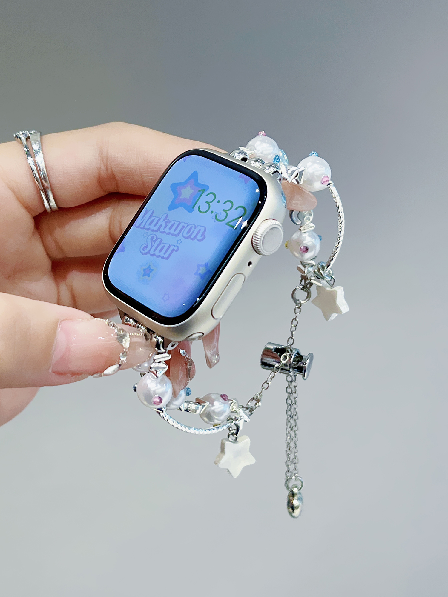 アップルウォッチバンド 宝石パールブレスレットバンド