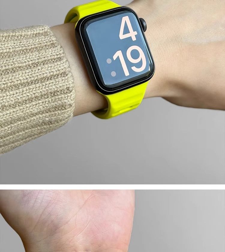 アップルウォッチバンド 通気性抜群シリコン製スポーツバンド