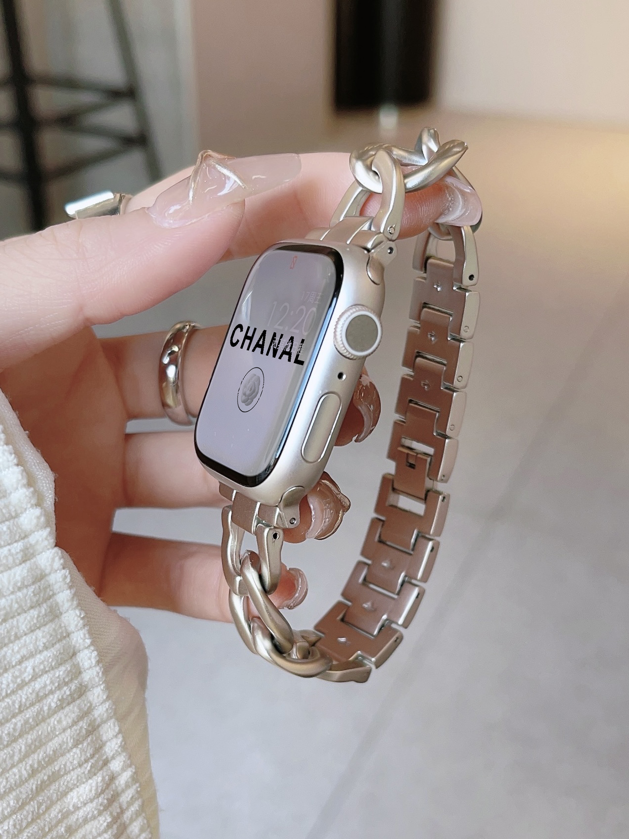 アップルウォッチバンド 洗練チェーンリンクバンド