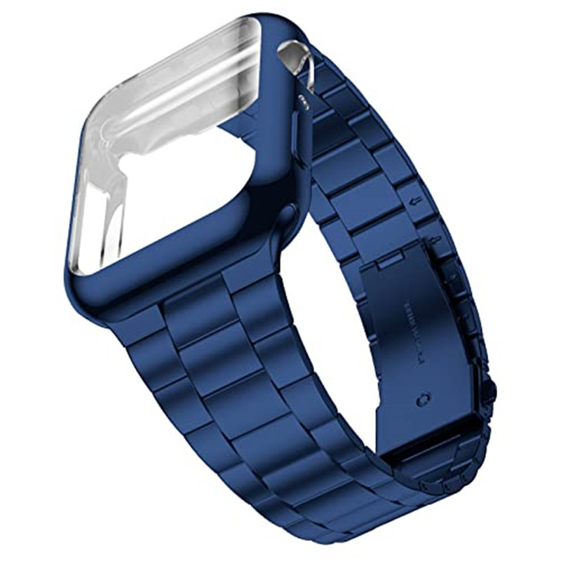アップルウォッチバンド ステンレス 高級感溢れる三連リンクステンレス時計バンド