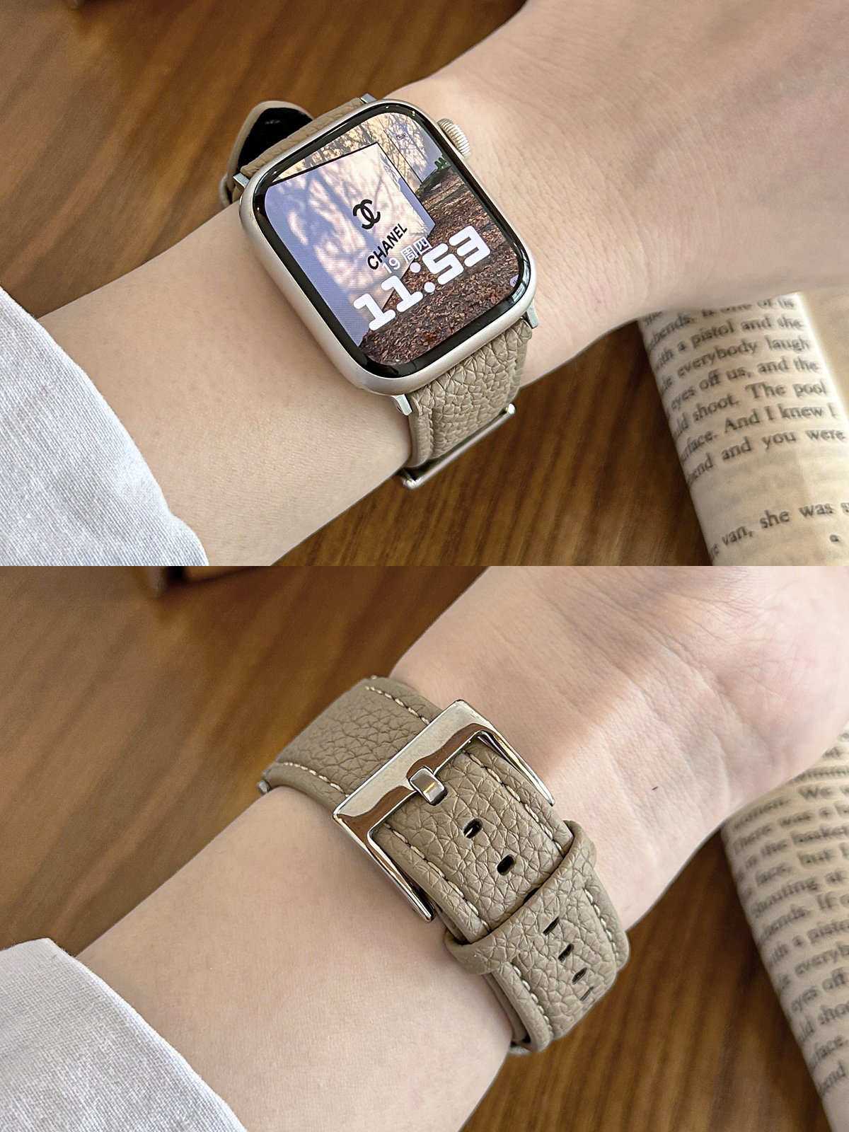 アップルウォッチバンド ツートーン本革ウォッチベルト