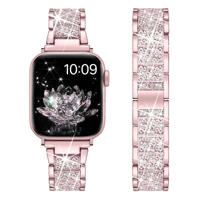 アップルウォッチバンド 輝くクリスタル装飾スマートウォッチバンド