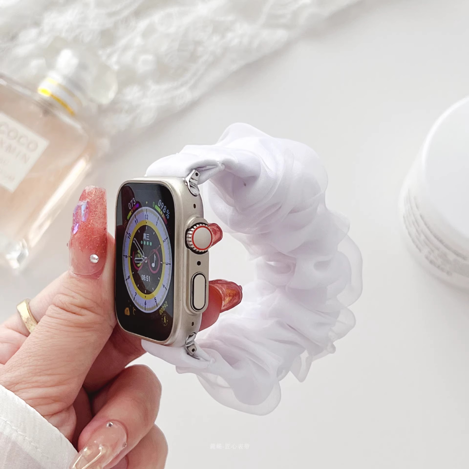 アップルウォッチバンド シフォンリボン 腕時計ベルト