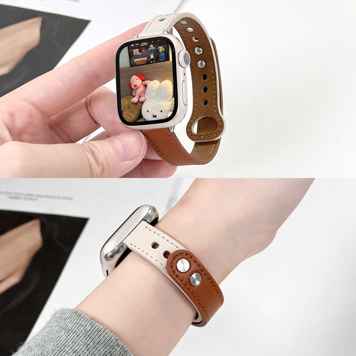 アップルウォッチバンド 二重巻きレザー
