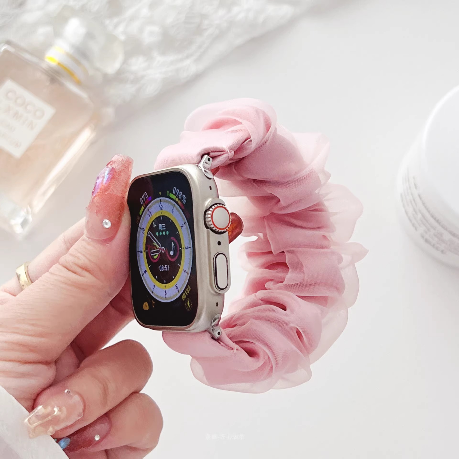 アップルウォッチバンド シフォンリボン 腕時計ベルト
