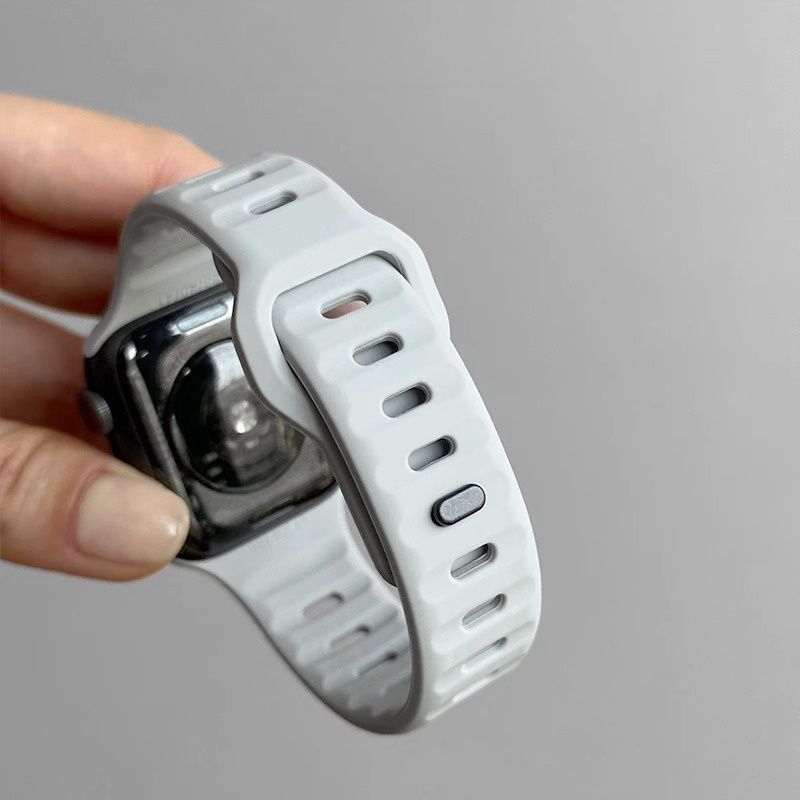 アップルウォッチバンド 通気性抜群シリコン製スポーツバンド