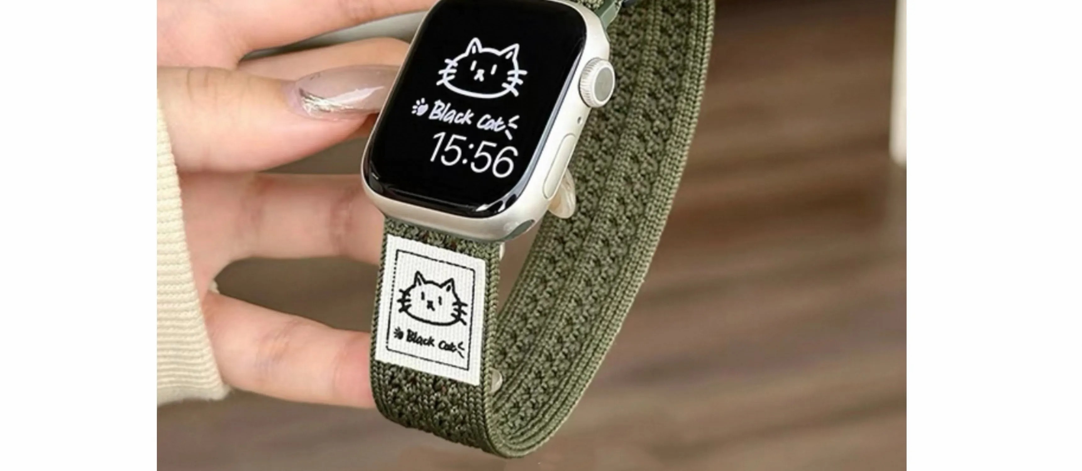 アップルウォッチバンド 猫モチーフ ナイロンバンド