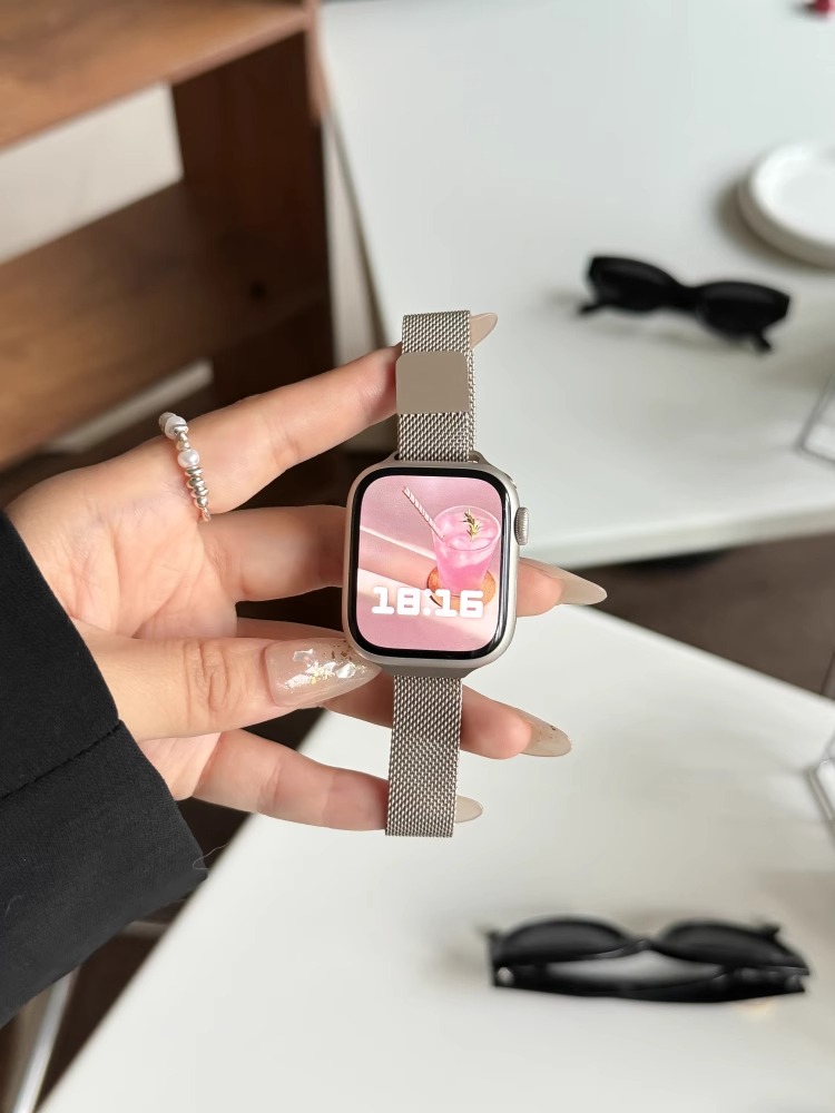 アップルウォッチバンド メッシュ編み込みステンレスバンド