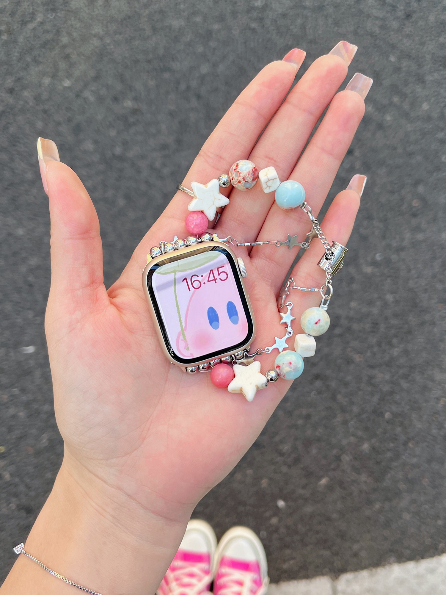 アップルウォッチバンド 星空きらめきステンレスバンド