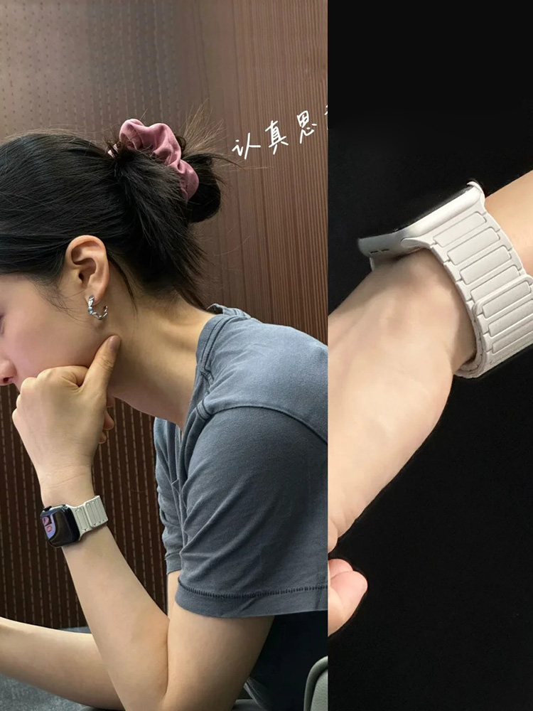アップルウォッチバンド 磁力接続ステンレスバンド