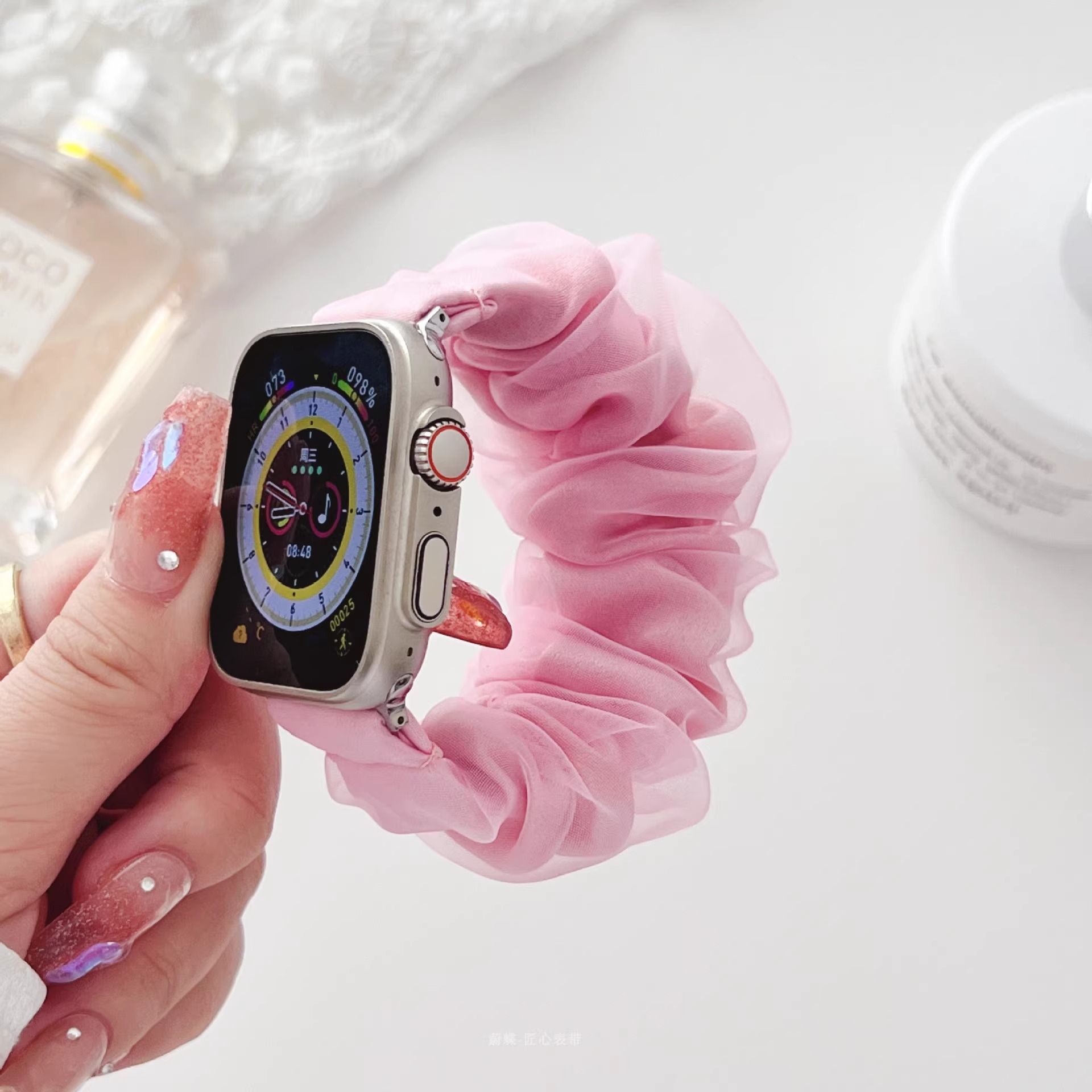 アップルウォッチバンド シフォンリボン 腕時計ベルト
