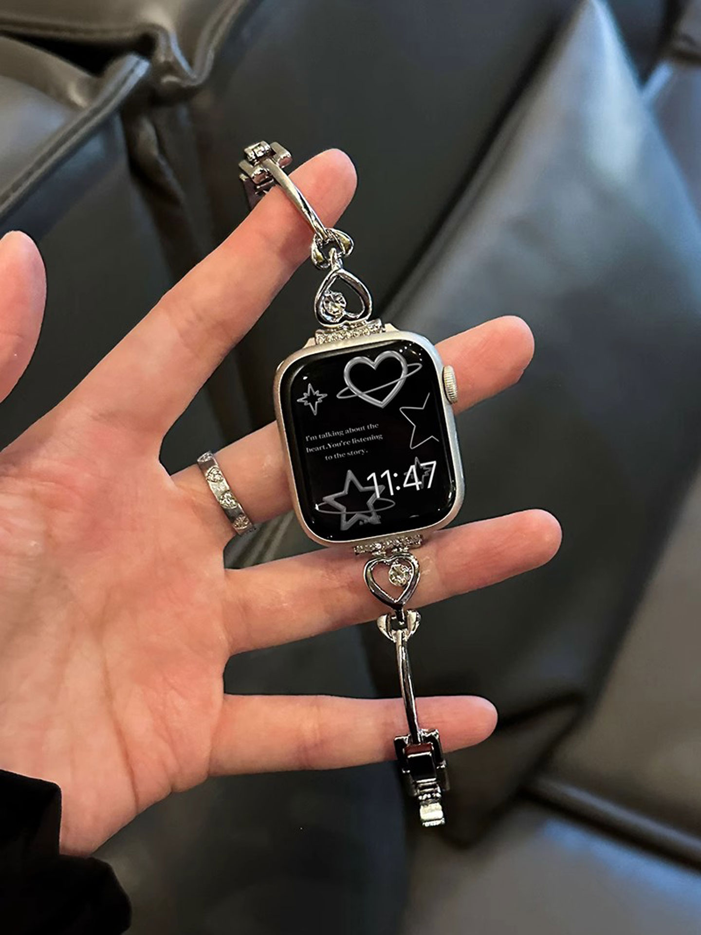 アップルウォッチバンド ハートリンク輝きブレスレット