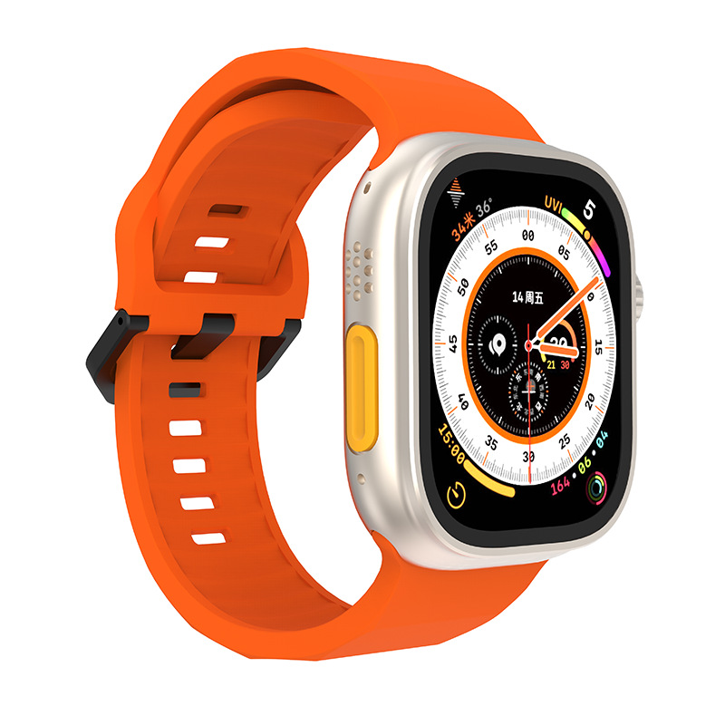 アップルウォッチバンド 軽量シリコン製スポーツバンド通気穴付き