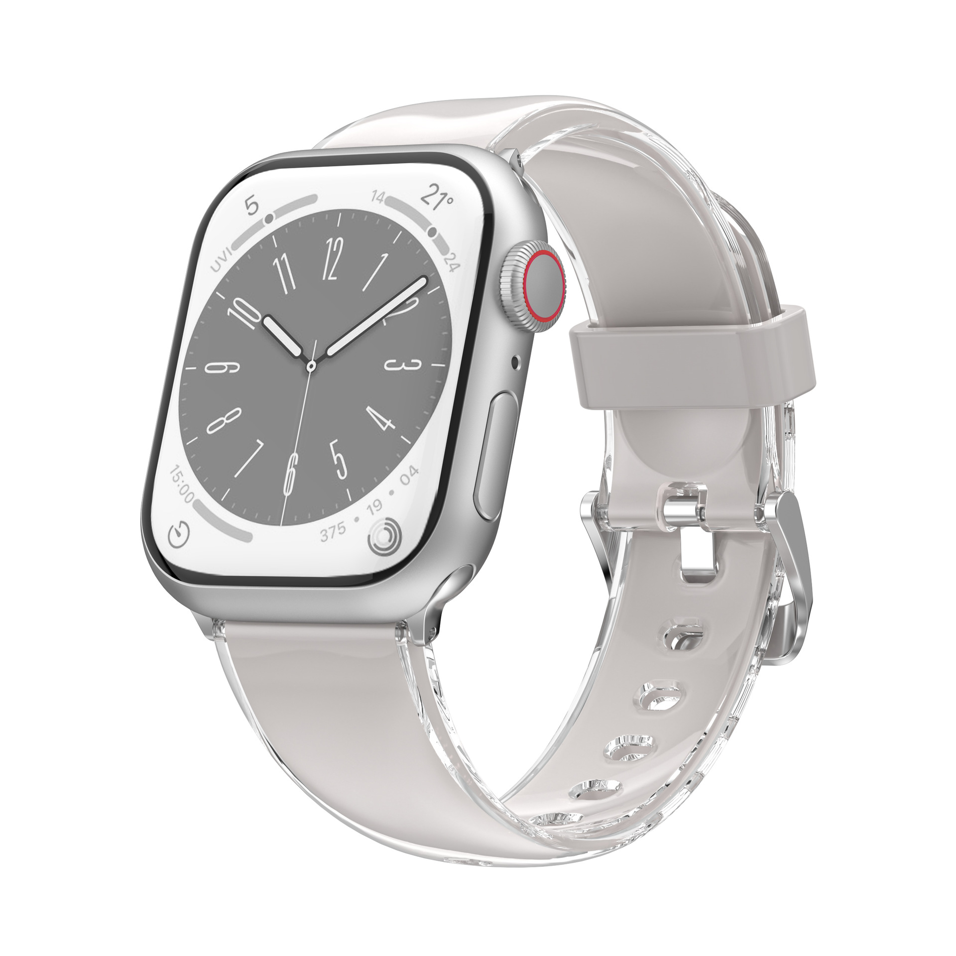 アップルウォッチバンド 透明保護ケース一体型軽量スポーツバンド