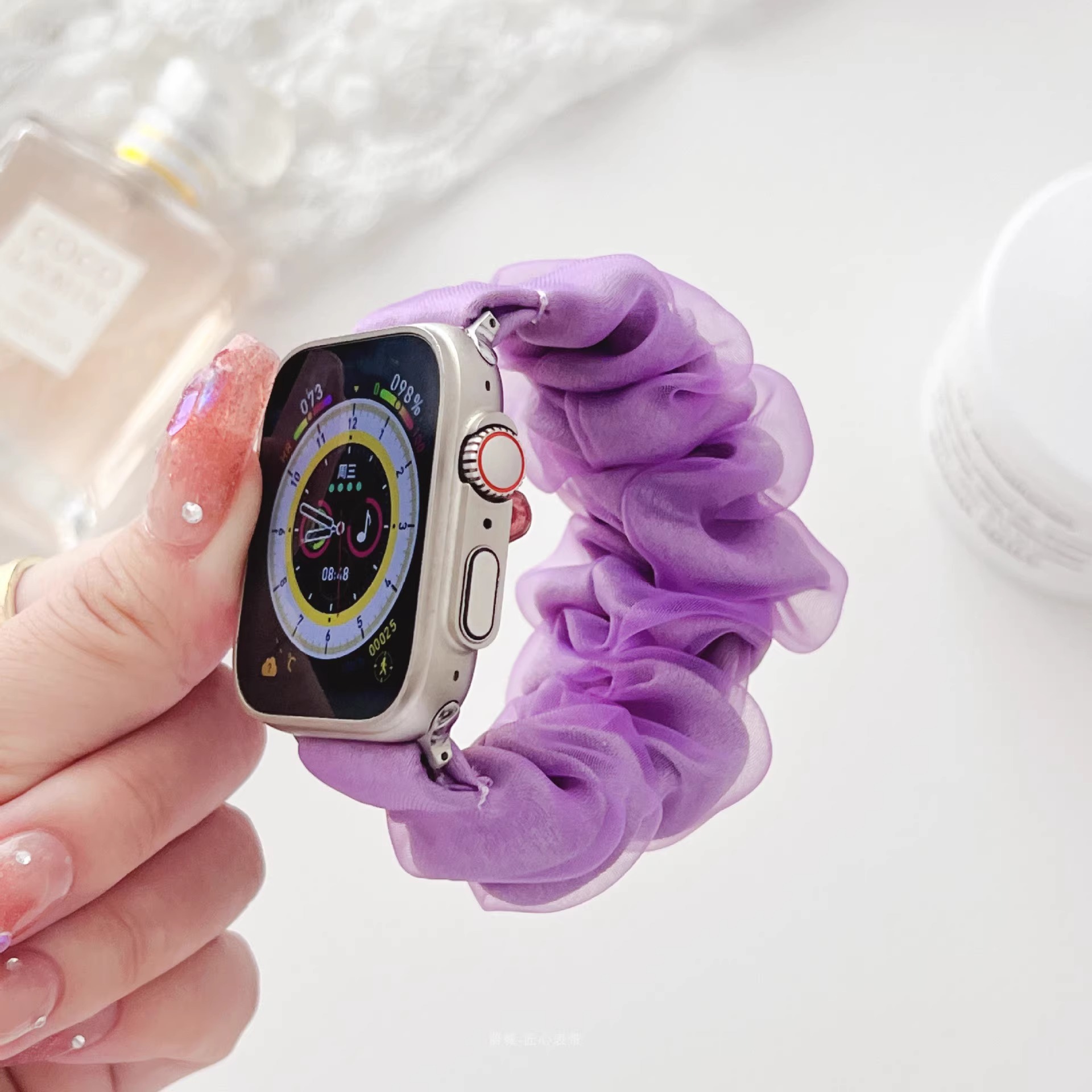 アップルウォッチバンド シフォンリボン 腕時計ベルト