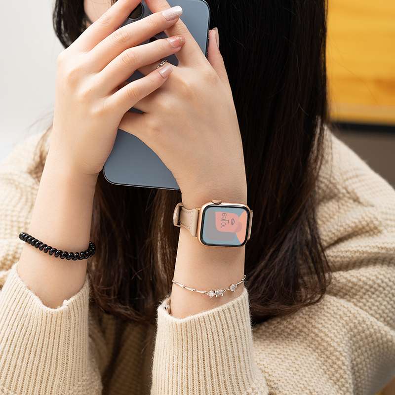 アップルウォッチバンド 上質レザー調スマートウォッチバンド