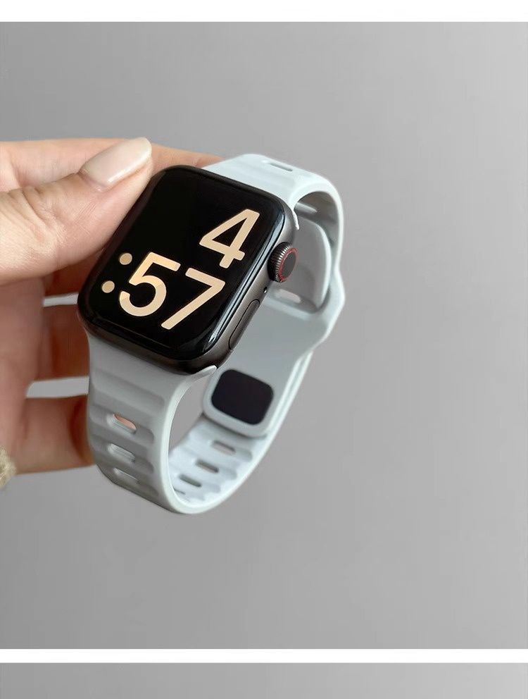 アップルウォッチバンド 通気性抜群シリコン製スポーツバンド