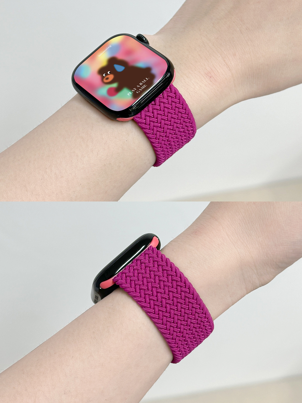 アップルウォッチバンド 伸縮性編み込みナイロンループバンド