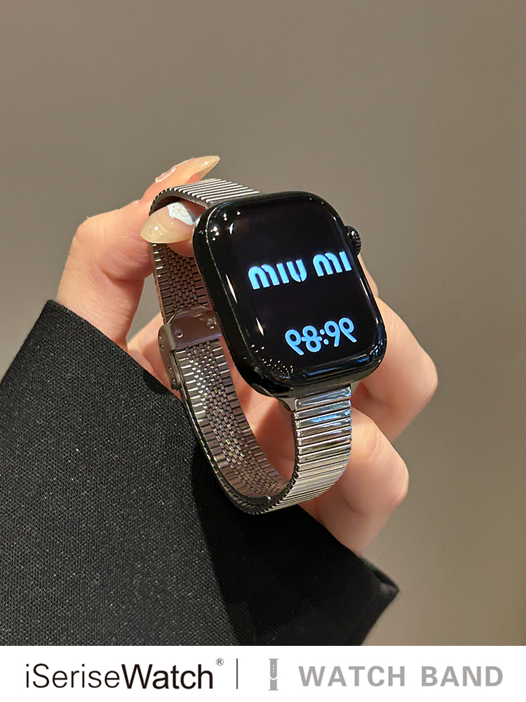 アップルウォッチバンド メタリックストレッチベルト