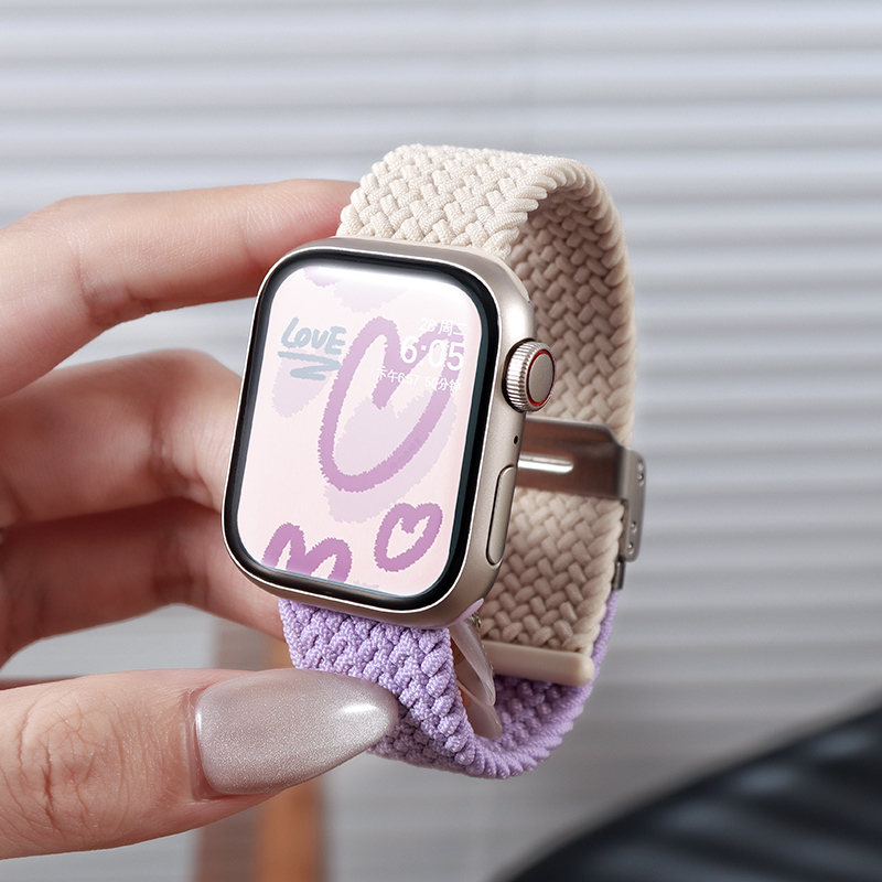 アップルウォッチバンド ツートーン編み込みベルト