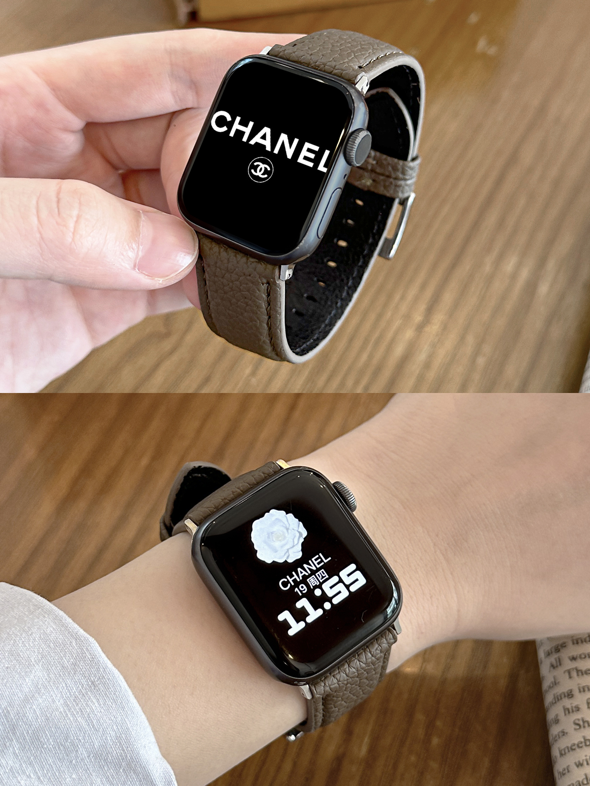 アップルウォッチバンド ツートーン本革ウォッチベルト