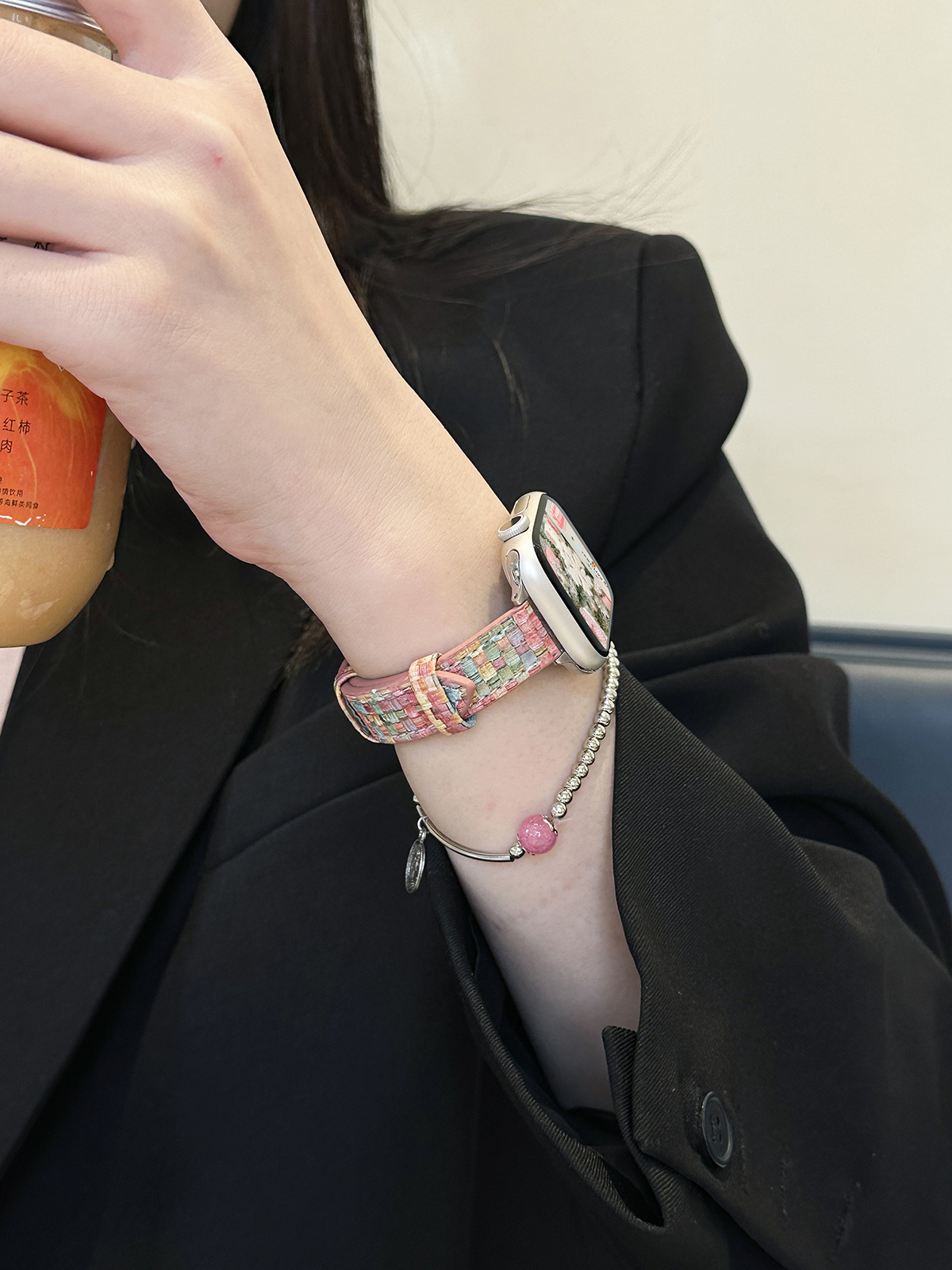 アップルウォッチバンド 織り模様の上品ベルト