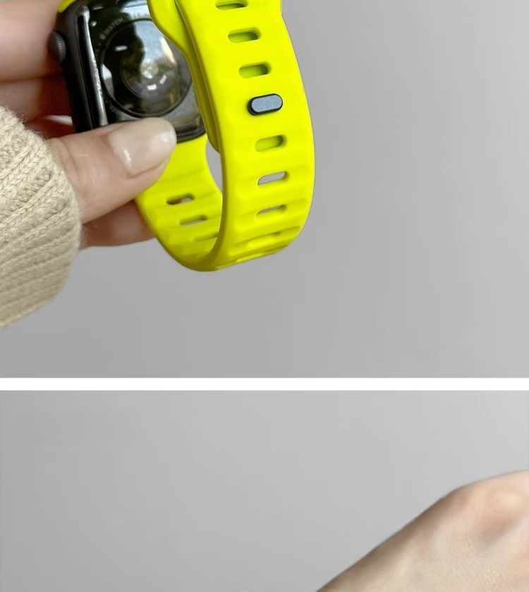 アップルウォッチバンド 通気性抜群シリコン製スポーツバンド