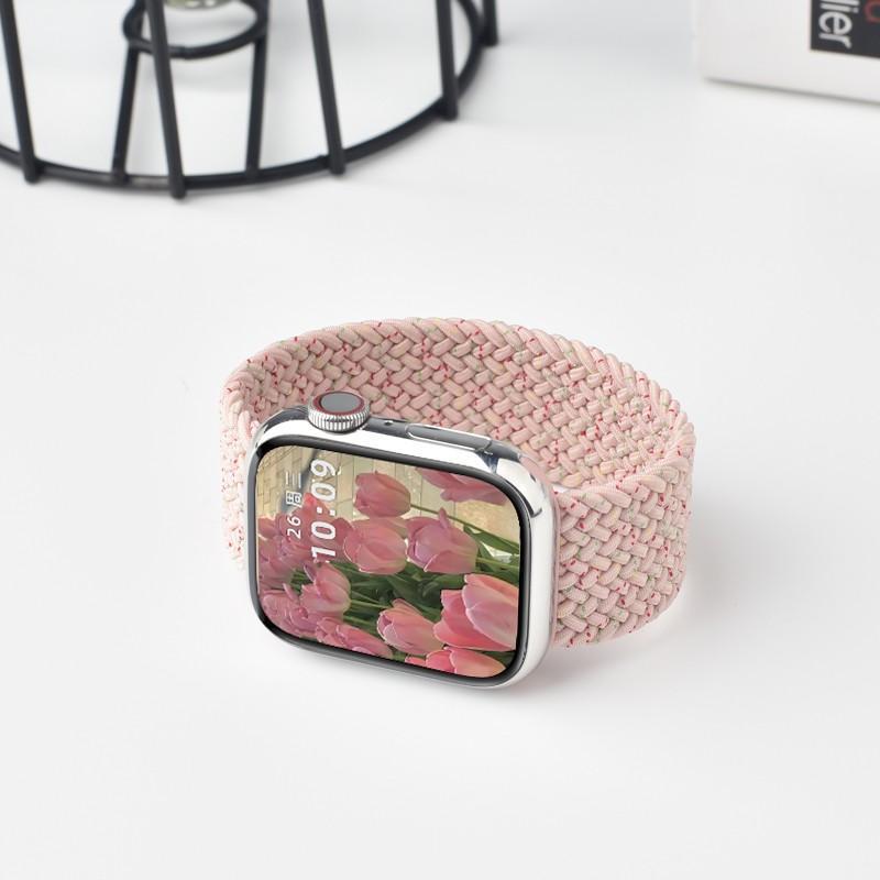 アップルウォッチバンド 編み込みデザイン一体型ソロループバンド