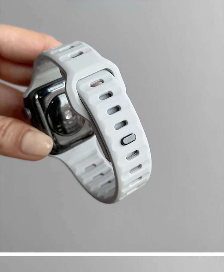 アップルウォッチバンド 通気性抜群シリコン製スポーツバンド