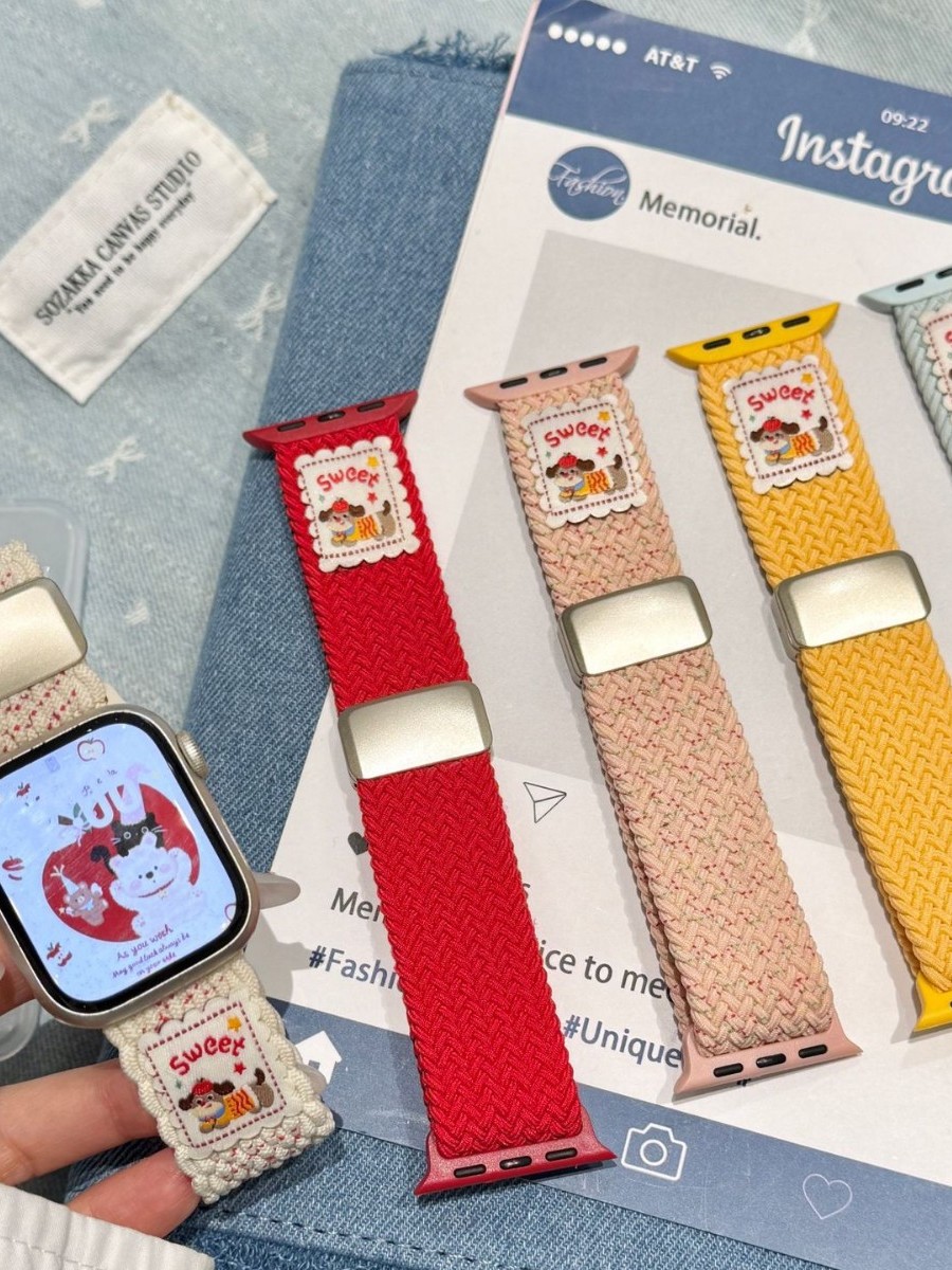 アップルウォッチバンド スイート刺繍ナイロンバンド