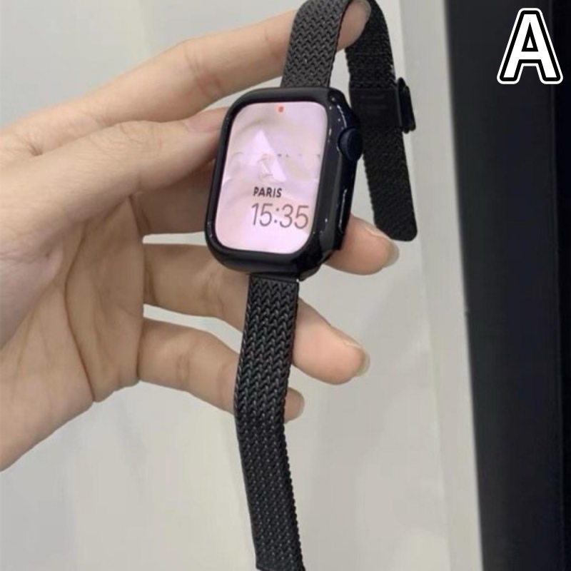 アップルウォッチバンド アップルウォッチ用 ステンレス編みベルト ブラック
