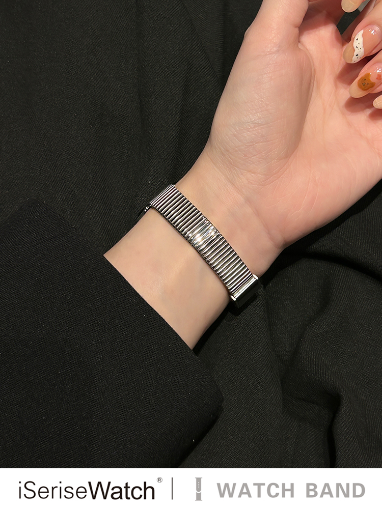 アップルウォッチバンド メタリックストレッチベルト