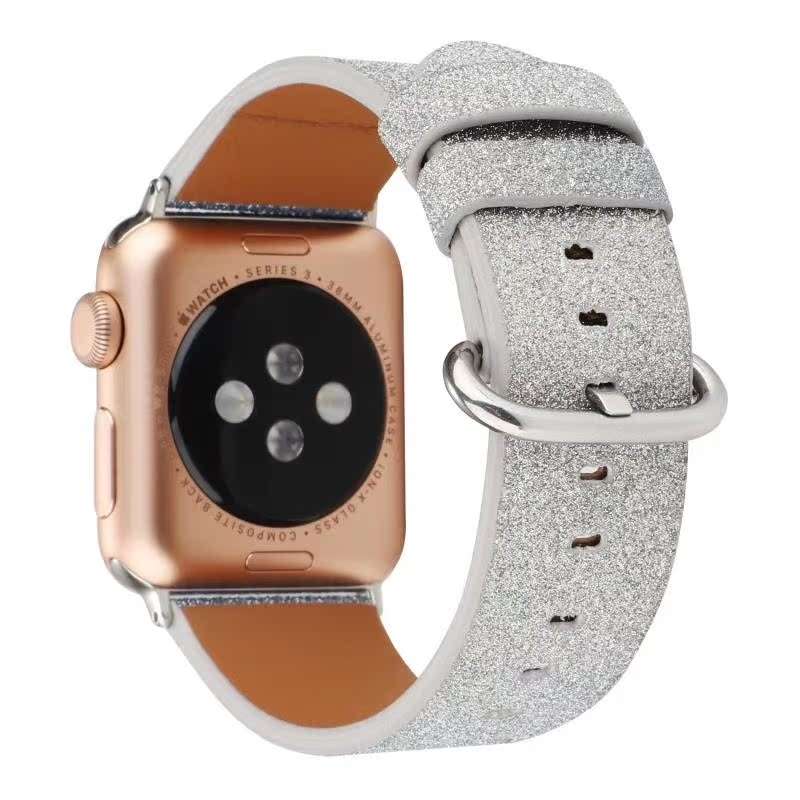 アップルウォッチバンド キラキラ輝くグリッター レザーバンド