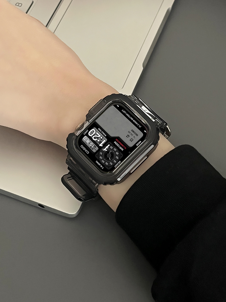 アップルウォッチバンド 透明感あふれる一体型バンド