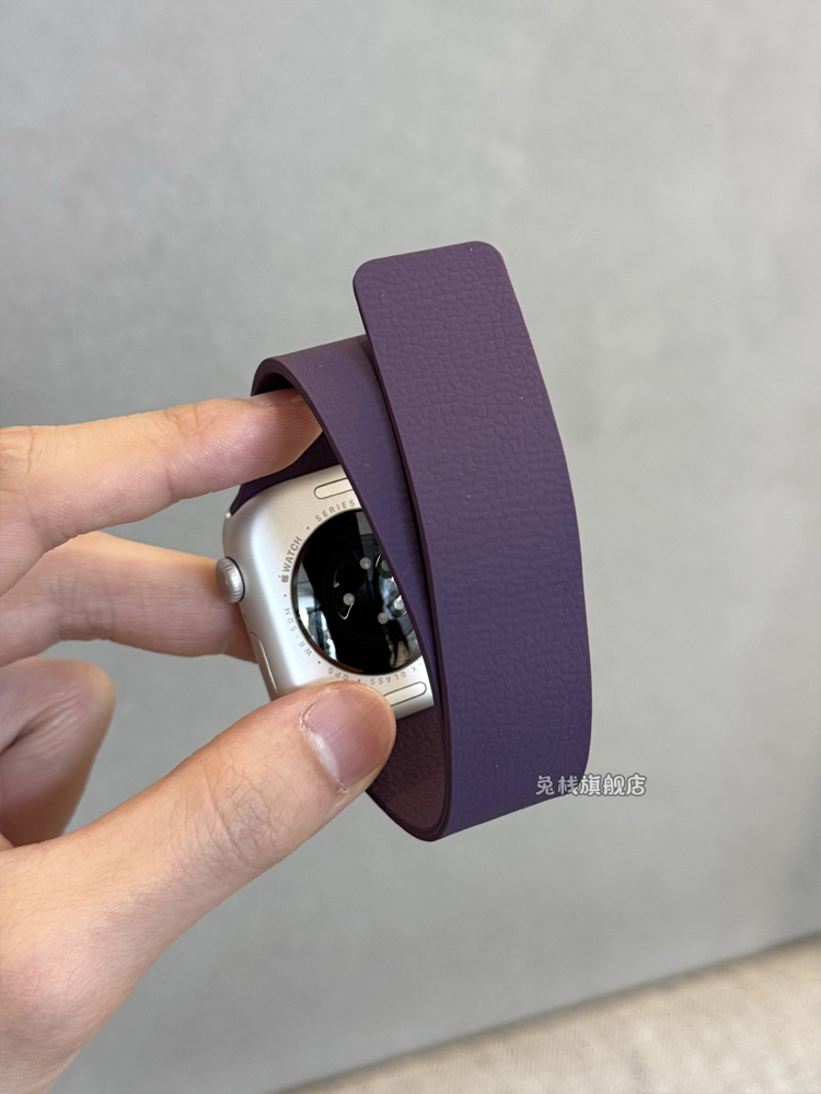 アップルウォッチバンド シンプル二重巻きシリコンバンド