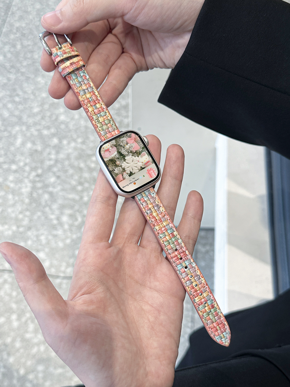 アップルウォッチバンド 織り模様の上品ベルト