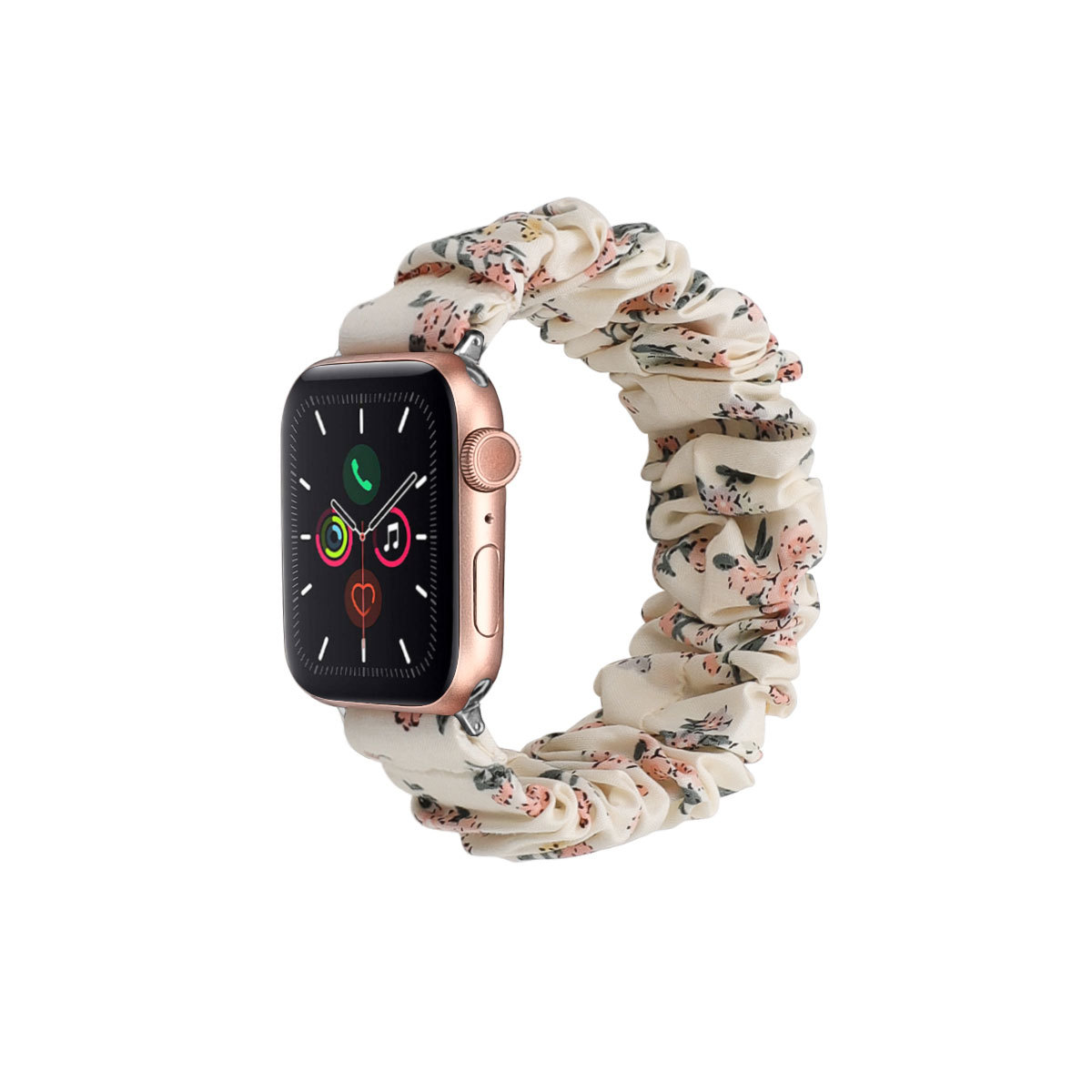 アップルウォッチバンド ポリエステルシュシュ型時計バンド花柄可愛い交換ベルト