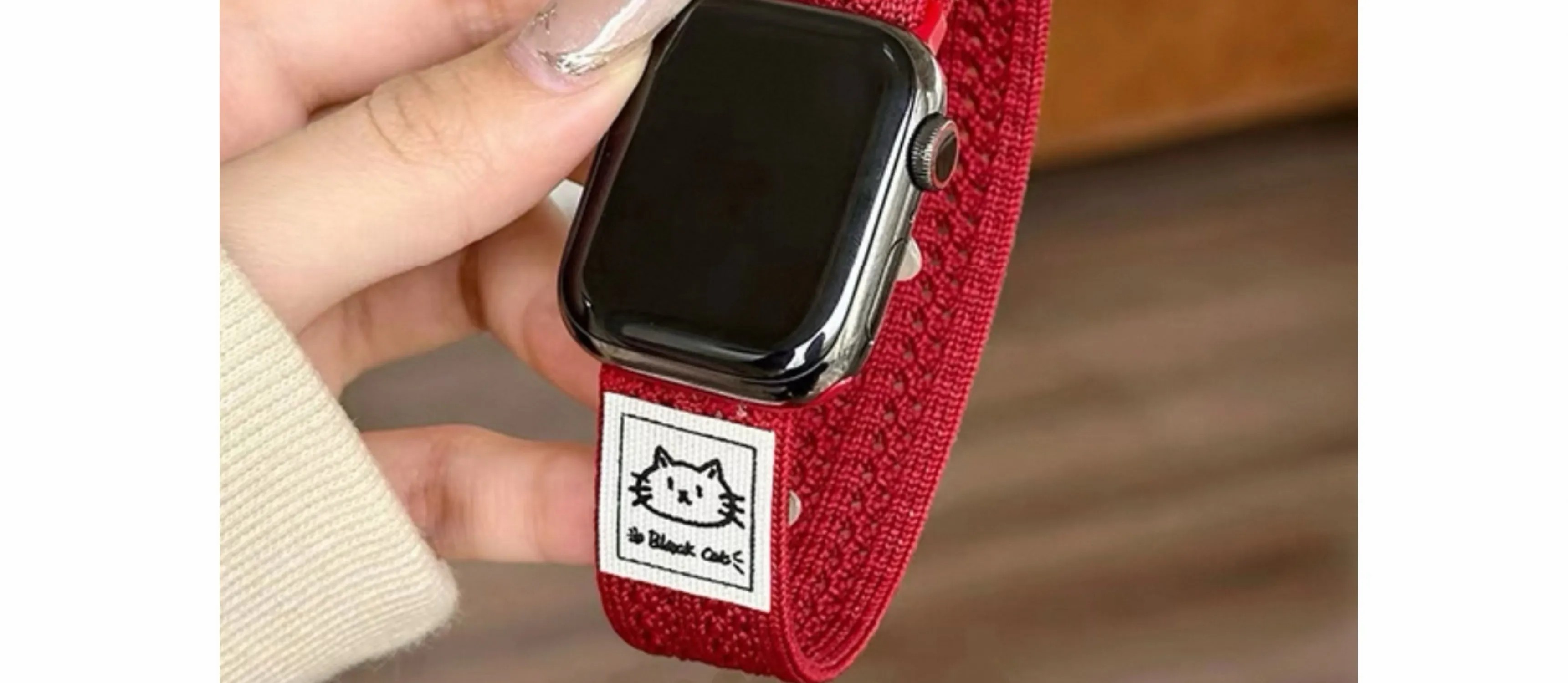アップルウォッチバンド 猫モチーフ ナイロンバンド