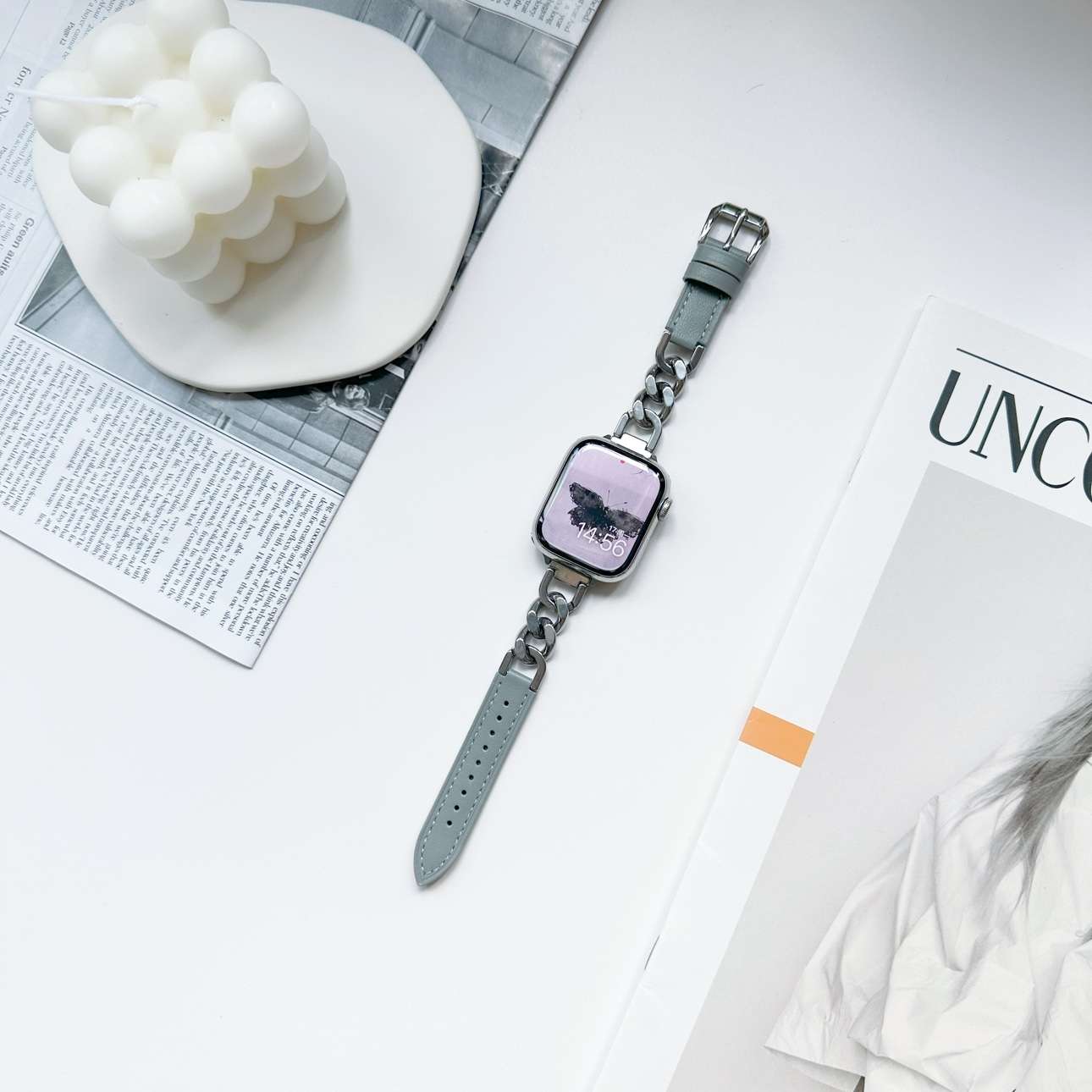 アップルウォッチバンド エレガントチェーンレザーコンビApple Watchバンド