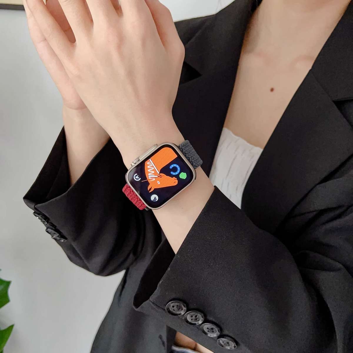 アップルウォッチバンド ふわもこニットブレイドApple Watchバンド