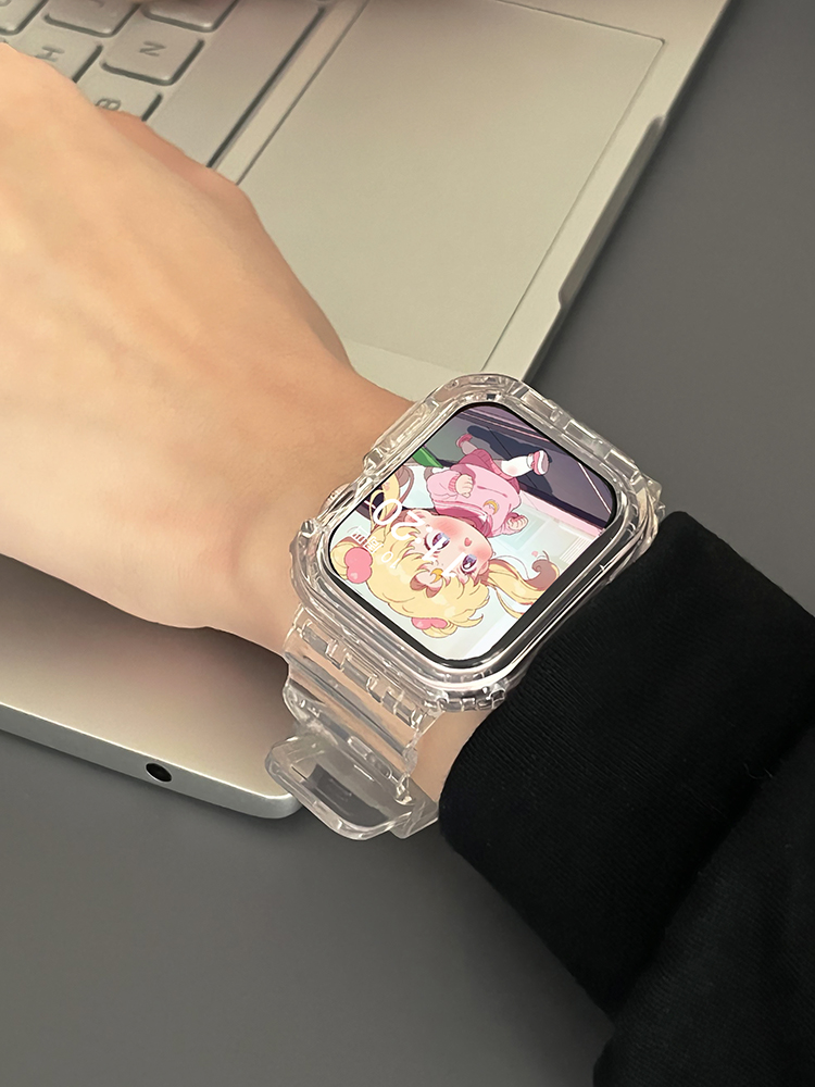 アップルウォッチバンド 透明感あふれる一体型バンド