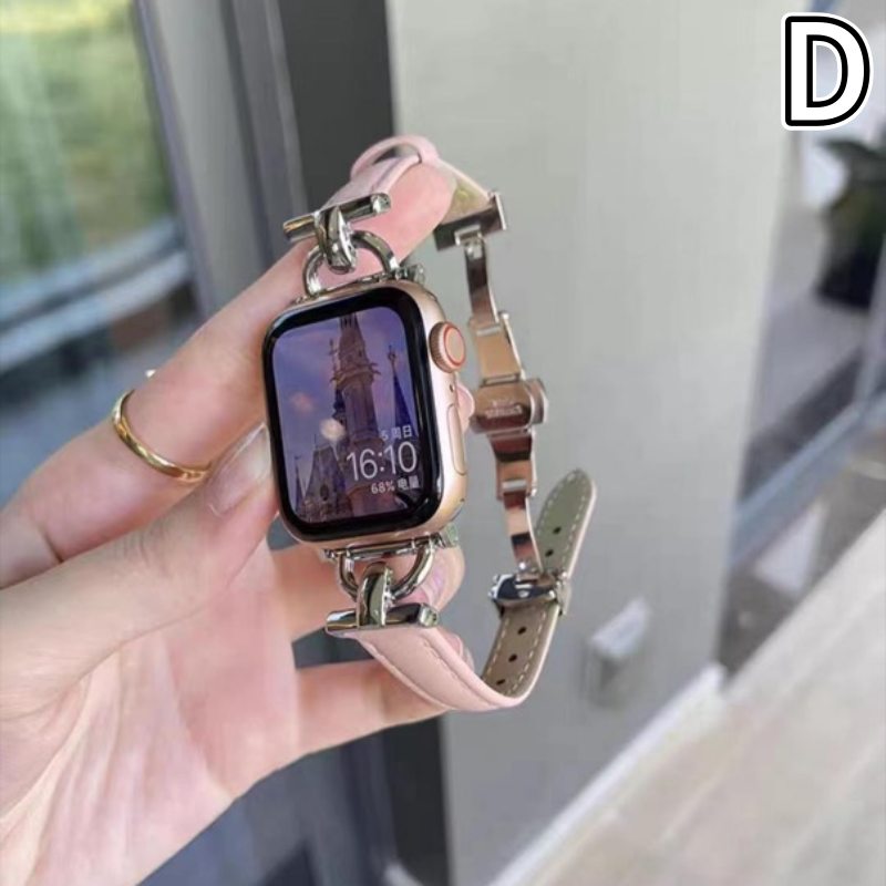 アップルウォッチバンド 上質レザー チェーンデザイン 腕時計ベルト