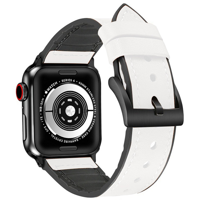 アップルウォッチバンド 本革シンプルステッチ交換ベルト