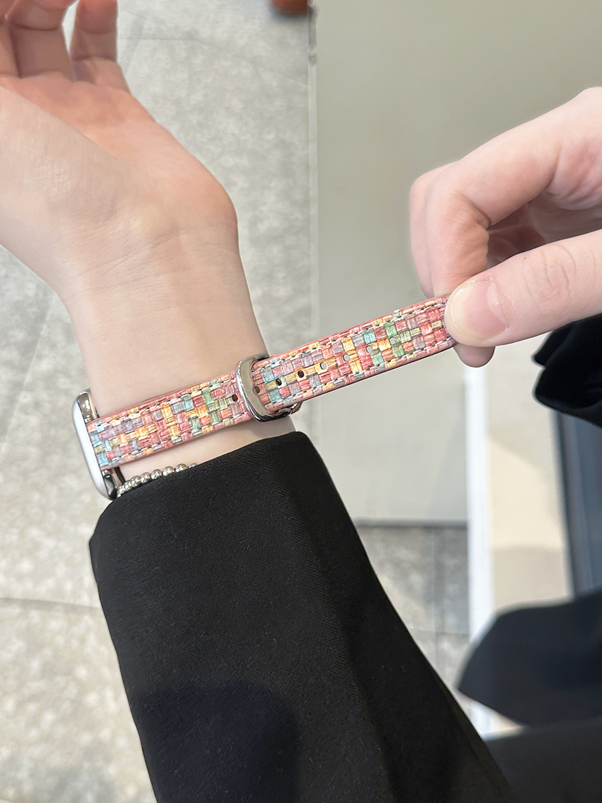 アップルウォッチバンド 織り模様の上品ベルト