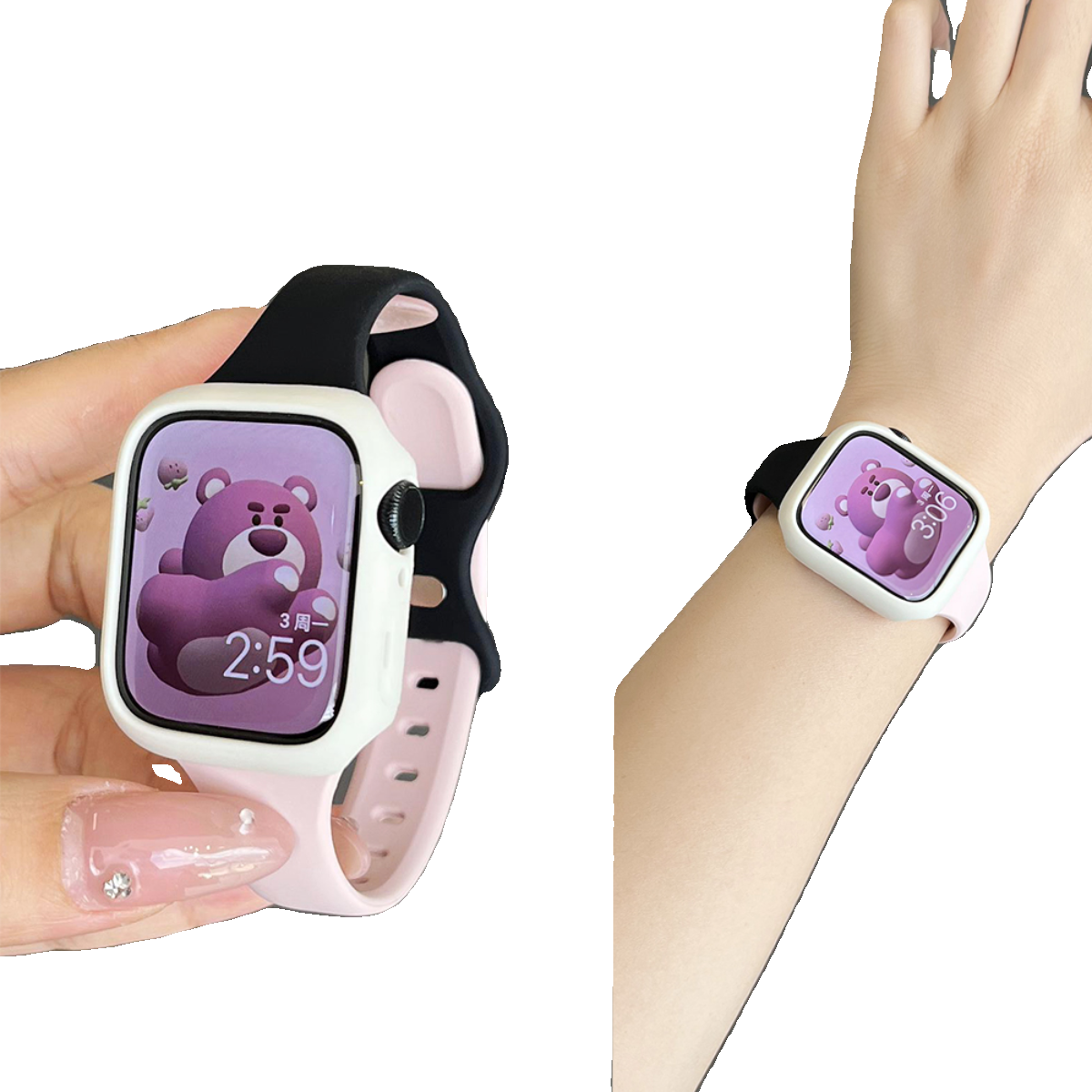 アップルウォッチバンド かわいいキャラクター柄スマートウォッチカバー