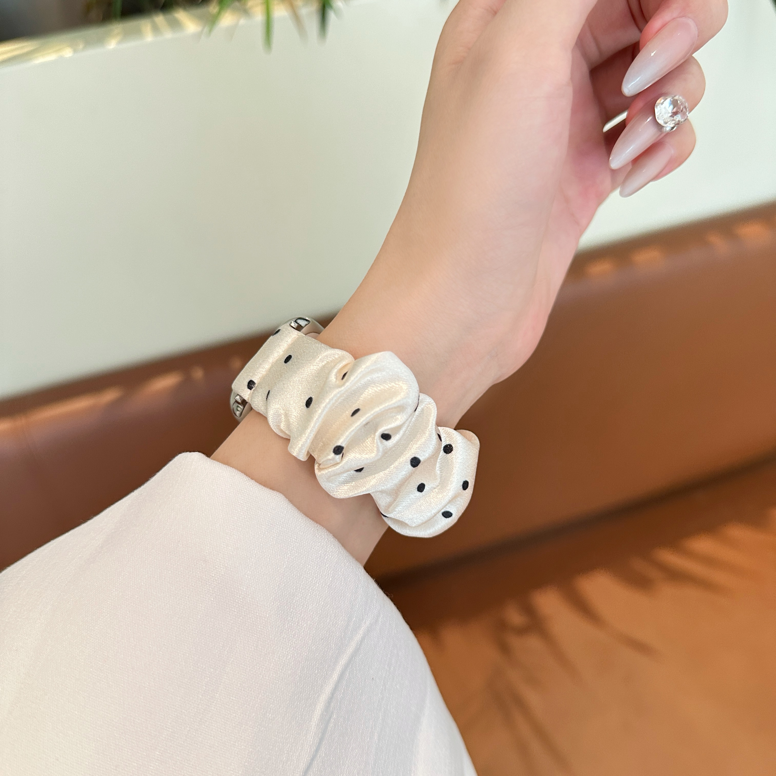 アップルウォッチバンド 花柄シフォンシュシュバンド