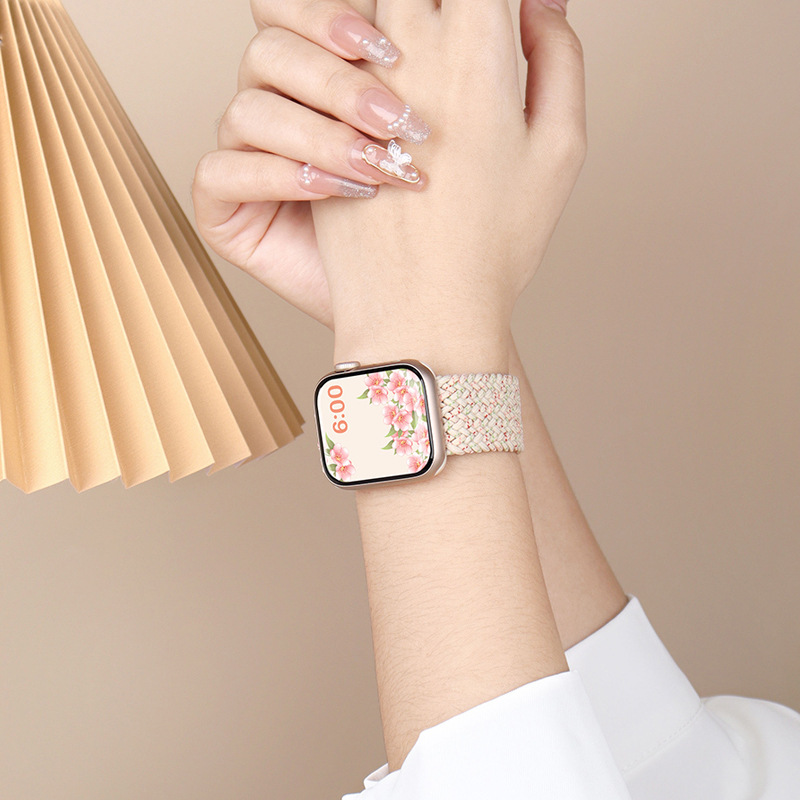 アップルウォッチバンド 編み込みデザイン一体型ソロループバンド