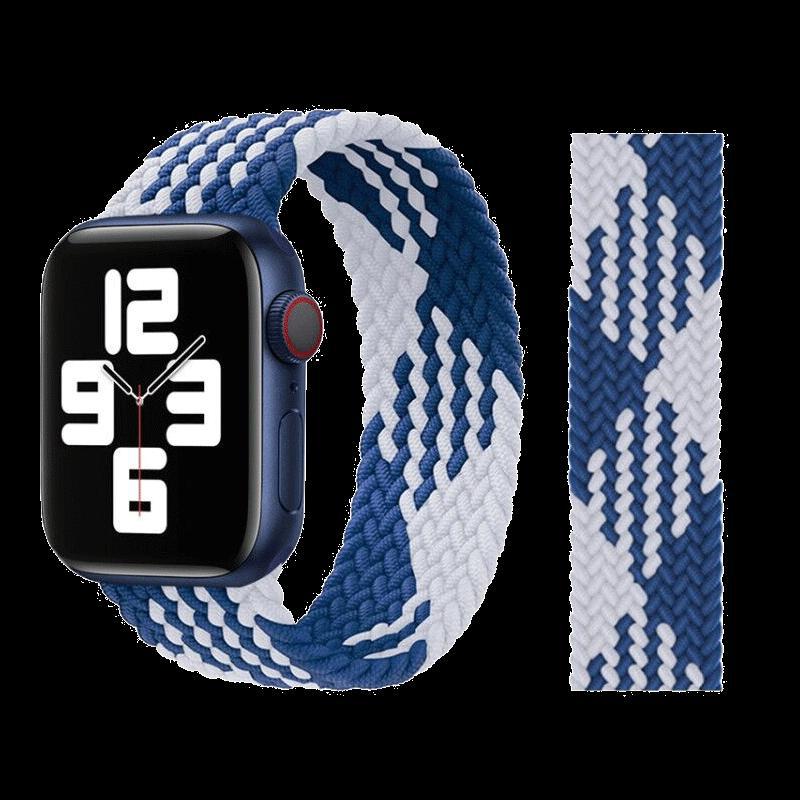 アップルウォッチバンド カラフル編み込みデザインソロループバンド