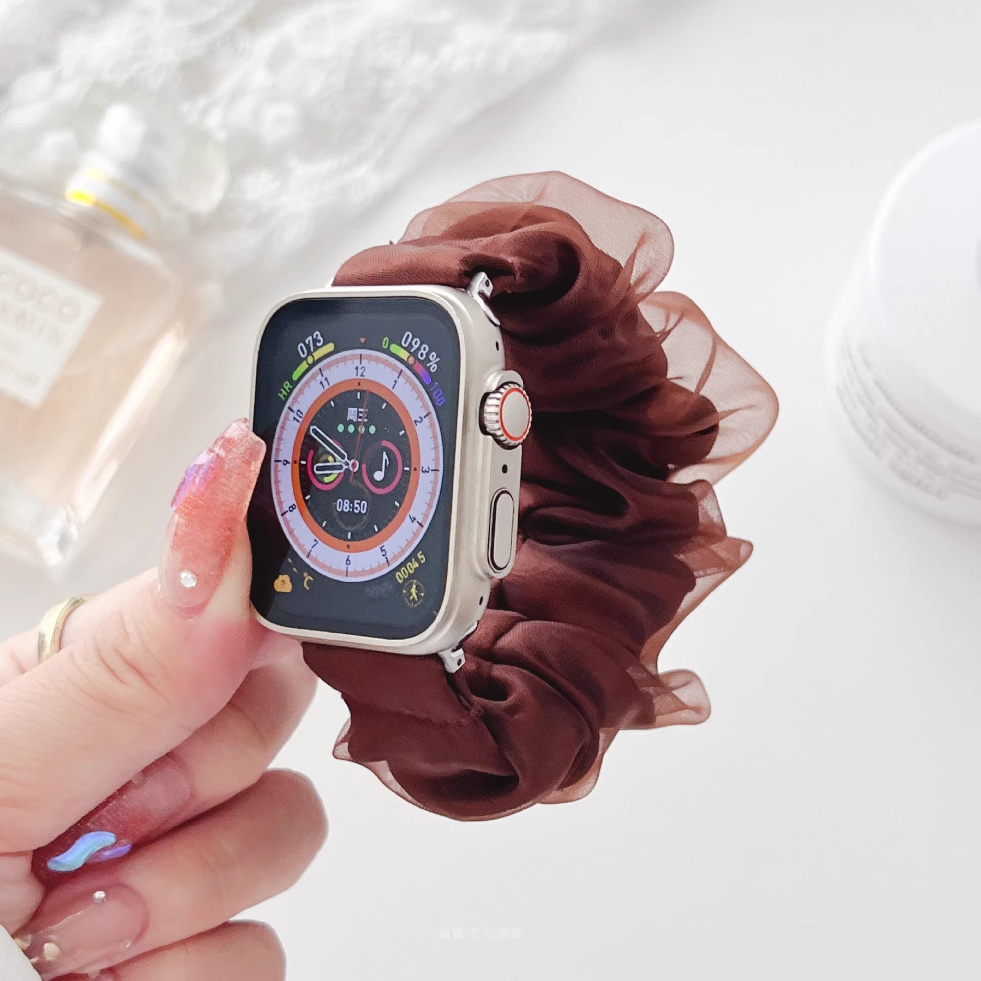 アップルウォッチバンド シフォンリボン 腕時計ベルト